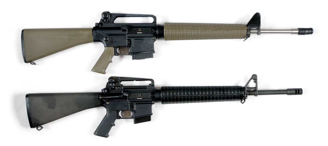 (M) LOT OF 2: ARMALITE AR10A2 AND COLT MATCH TARGET COMPETITION HBAR SEMI-AUTOMATIC RIFLES.