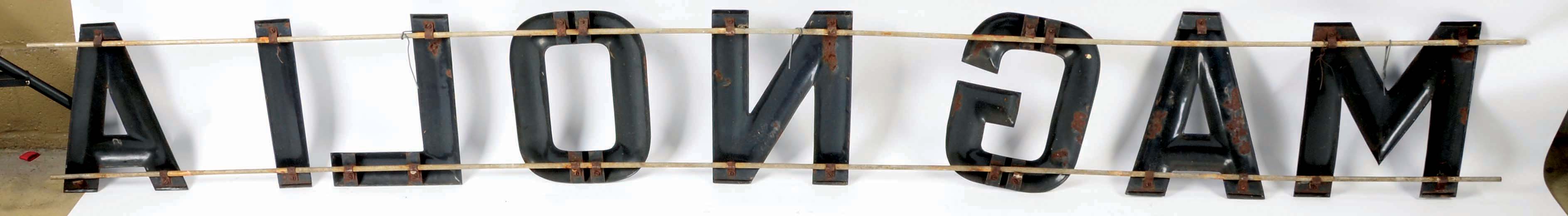 Lot Detail Magnolia Gasoline Porcelain Service Station Letters