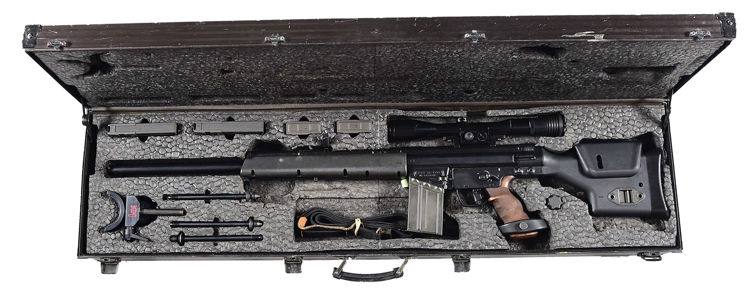 (M) HIGHLY DESIRABLE HECKLER AND KOCH PSG-1 SEMI-AUTOMATIC SNIPER RIFLE WITH CASE AND ACCESSORIES.