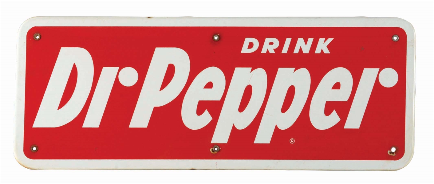 1950S DRINK DR. PEPPER SINGLE-SIDED PORCELAIN SIGN.