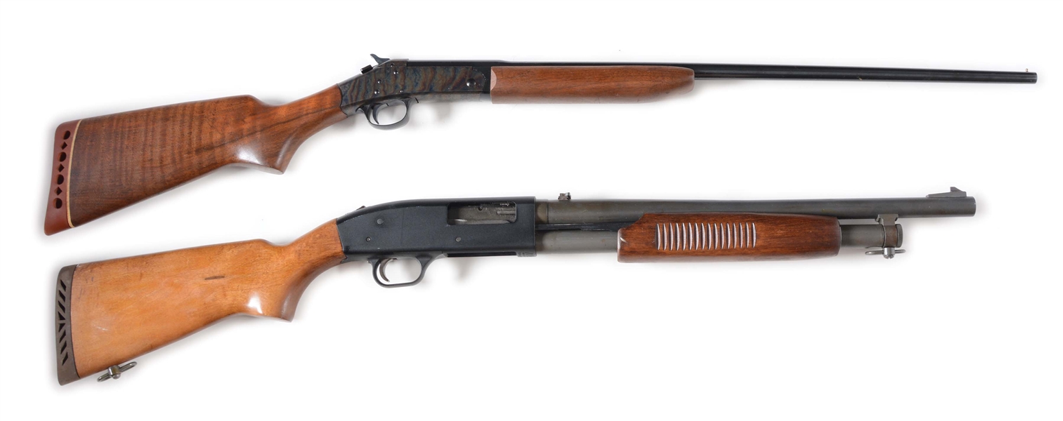 (C) LOT OF 2: SHOTGUNS FROM H&R AND MOSSBERG.