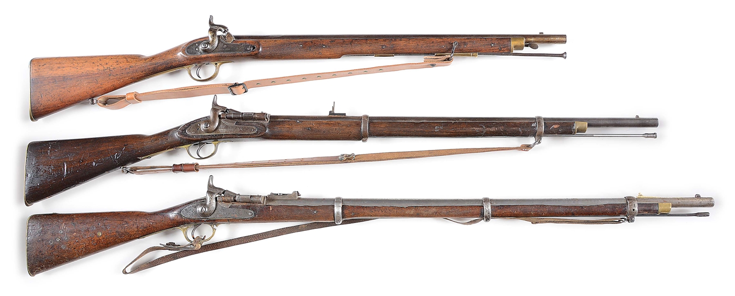 (A) LOT OF 3: 19TH CENTURY ENFIELD MUSKETS.
