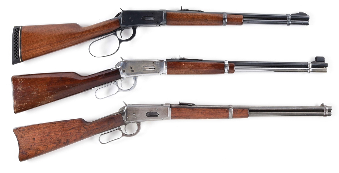 (C) LOT OF 3: WINCHESTER 1894 LEVER ACTION CARBINES.