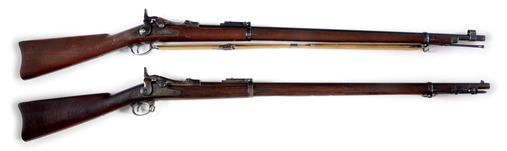 (A) LOT OF TWO: TWO FINE US SPRINGFIELD 1884 TRAPDOOR RIFLES.