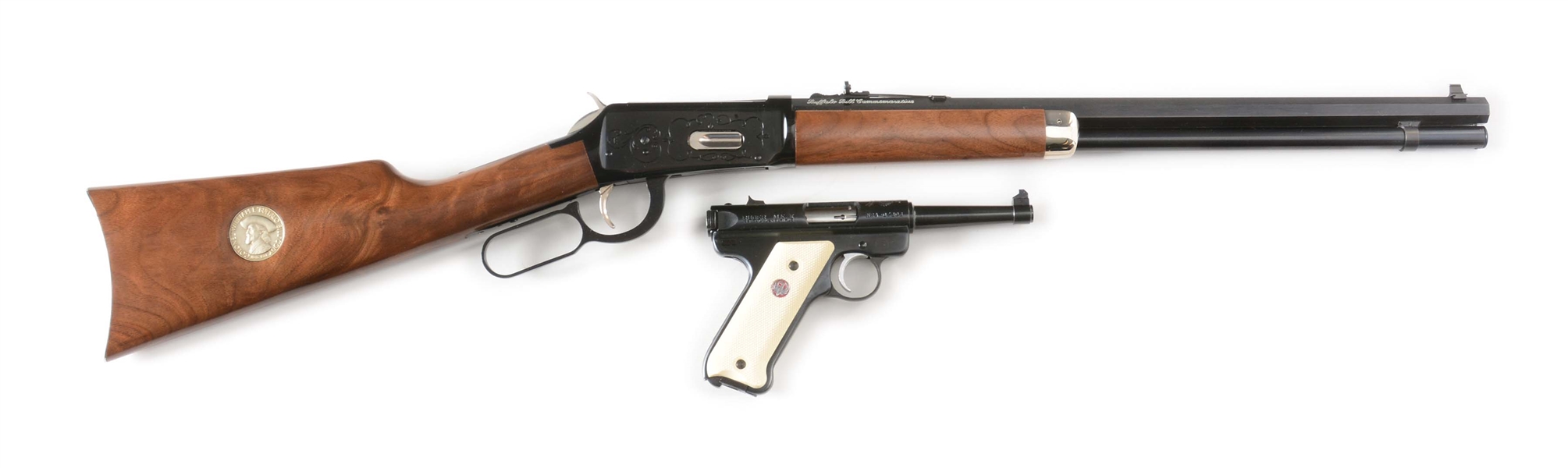 (M) LOT OF TWO: BUFFALO BILL WINCHESTER 94 AND RUGER MKII NRA COMMEMORATIVE 