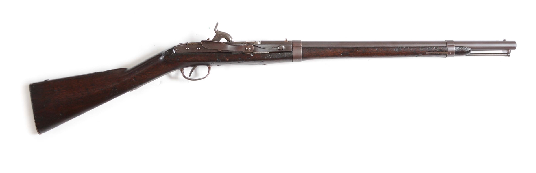(A) S. NORTH 1843 SIDE LEVER HALL CARBINE DATED 1852, RIFLED.