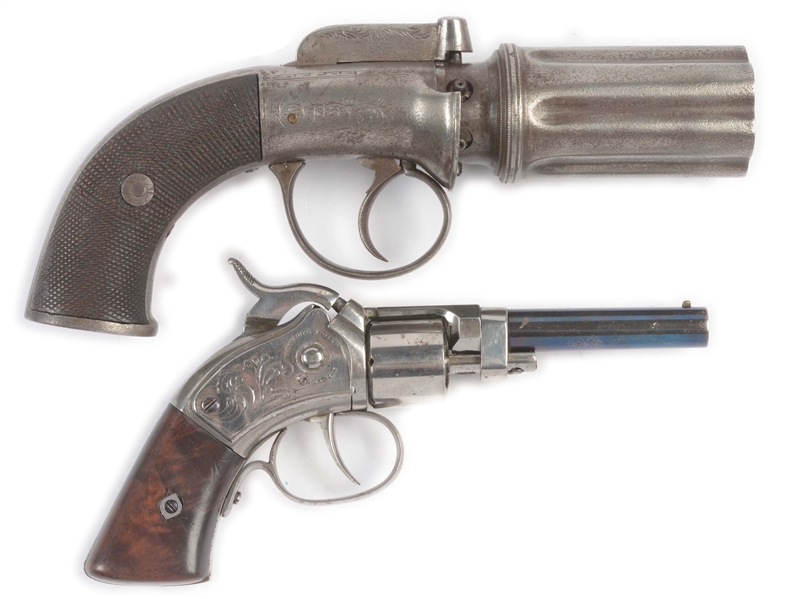 (A) LOT OF TWO: TWO EARLY PERCUSSION REVOLVERS.