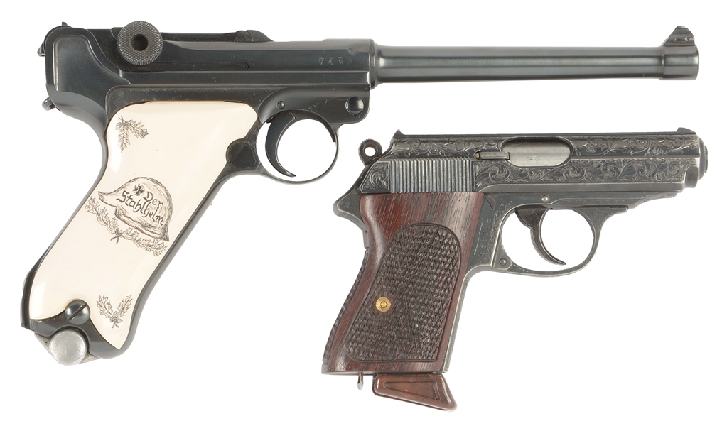 (C) LOT OF TWO: DWM LUGER AND WALTHER PPK SEMI-AUTOMATIC PISTOLS.