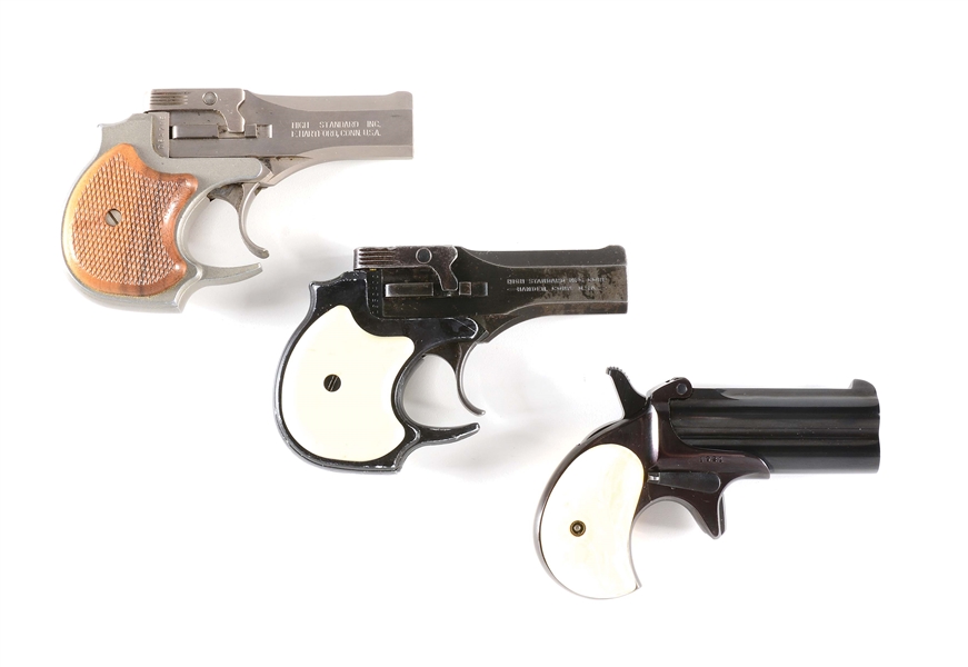 (C+M) LOT OF THREE: TWO HIGH STANDARD DERRINGERS AND ONE GREAT WESTERN ARMS COMPANY DERRINGER.