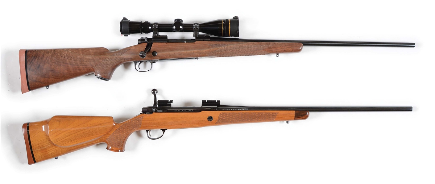 (M) LOT OF TWO: WINCHESTER MODEL 70 .338 WINCHESTER MAGNUM BOLT ACTION RIFLE WITH SCOPE AND SAKO A5 .30-06 LEFT HANDED BOLT ACTION RIFLE.