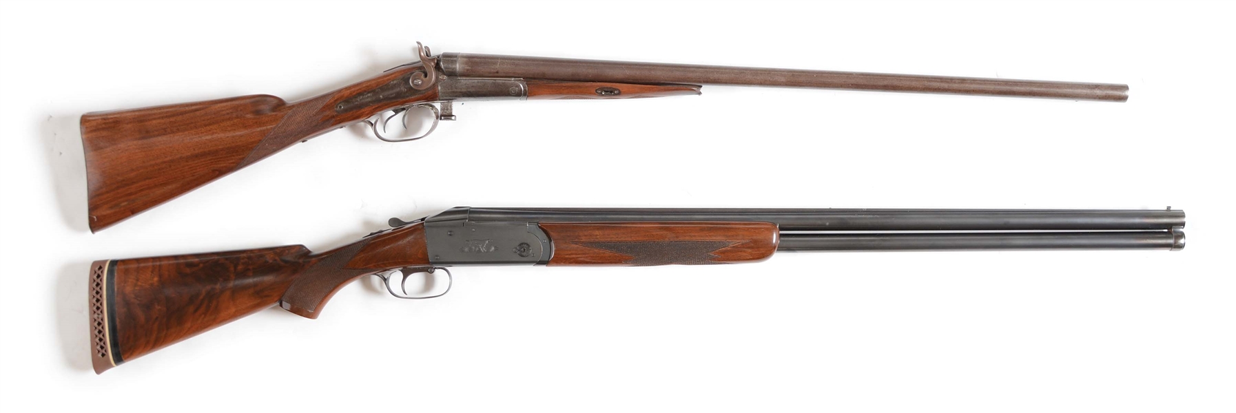 (C) LOT OF TWO: TWO QUALITY ANTIQUE AND PRE-WAR SHOTGUNS, ONE PARKER AND ONE REMINGTON.
