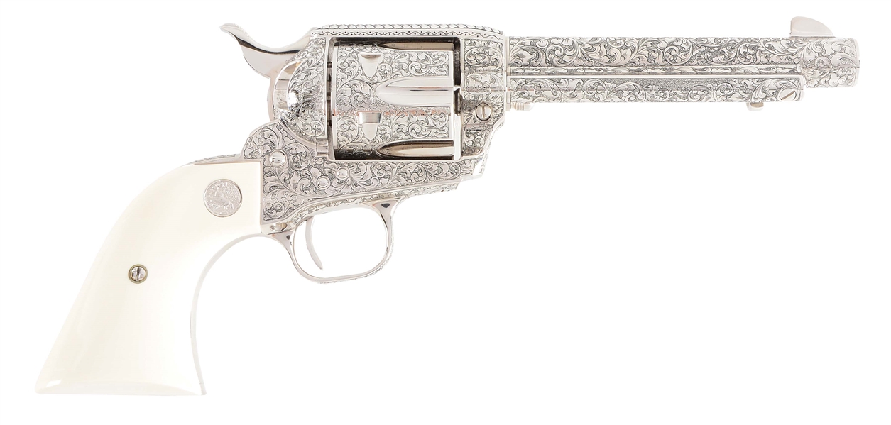 (M) BOXED COLT CUSTOM SHOP FACTORY D ENGRAVED SINGLE ACTION ARMY REVOLVER.