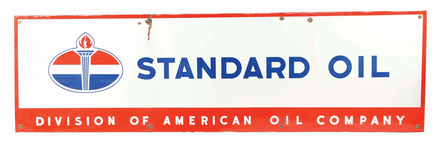 STANDARD OIL LARGE PORCELAIN STRIP SIGN.