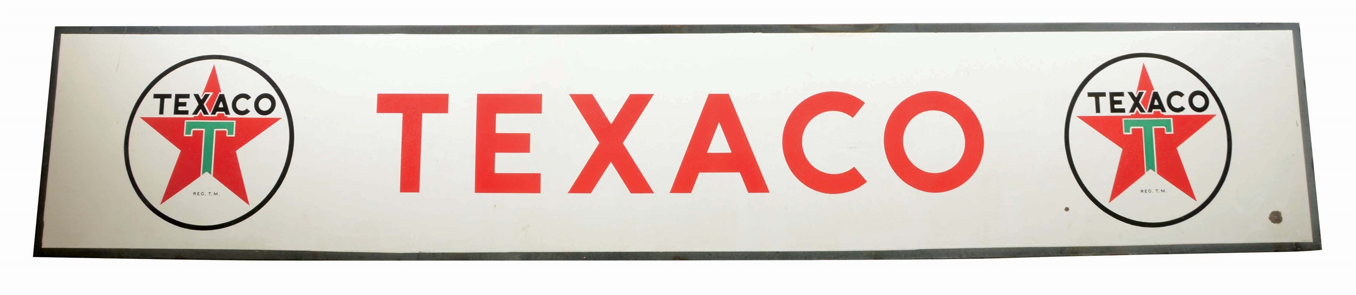 TEXACO GASOLINE LARGE PORCELAIN SERVICE STATION SIGN W/ SELF FRAMED EDGE.