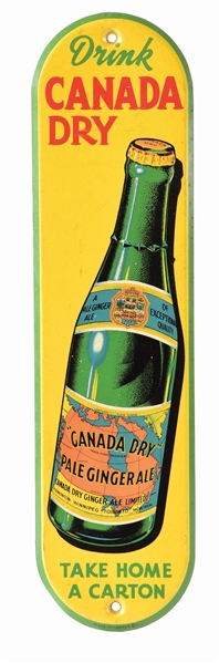 DRINK CANADA DRY GINGER ALE TIN PUSH.