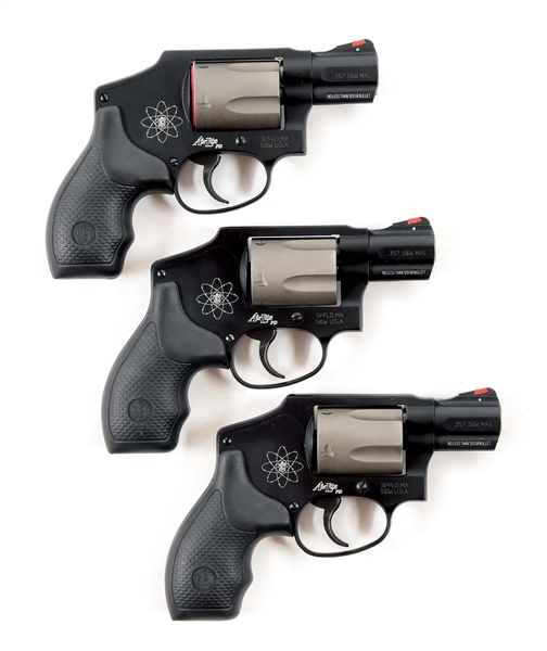 (M) LOT OF THREE: THREE BOXED AS NEW SMITH & WESSON MODEL 340 PD DOUBLE ACTION REVOLVERS.