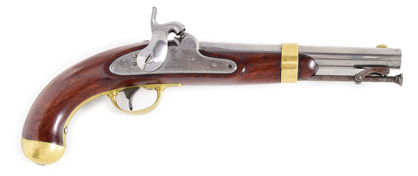 (A) A US MODEL 1842 SINGLE SHOT PERCUSSION PISTOL BY HENRY ASTON DATED 1851.