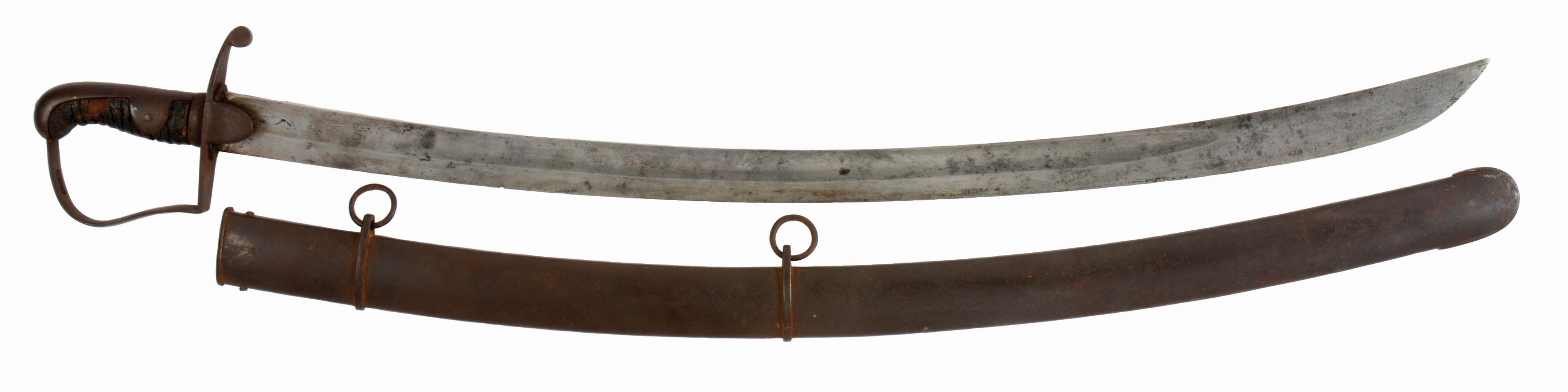 SCARCE IMPORTED CAVALRY SABER RETAILER MARKED TO WOLFE OF NEW YORK, WITH SCABBARD.