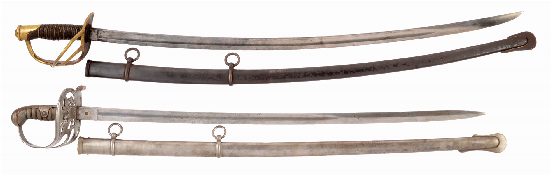 LOT OF 2: SWORDS 1860 AMES CAVALRY SABER AND HORSTMANN P-75.