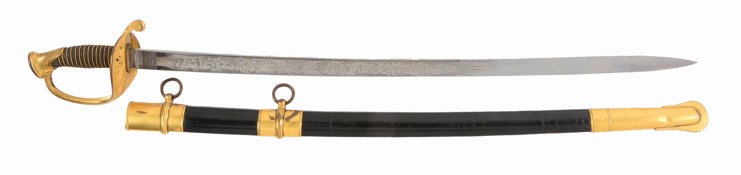 HIGH CONDITION U.S. MODEL 1850 FOOT OFFICERS SWORD BY AMES.