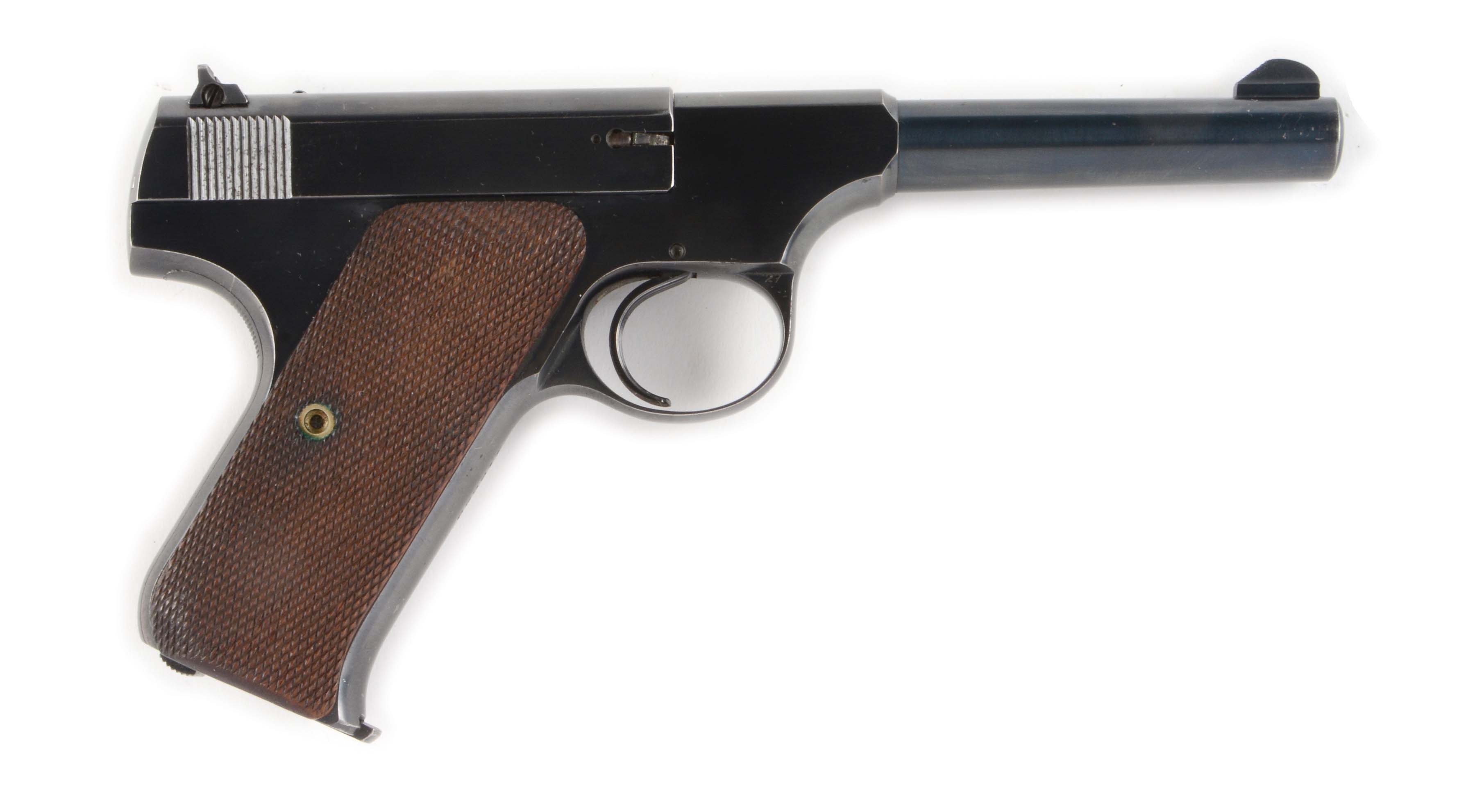 (C) BOXED PRE-WAR COLT WOODSMAN SPORT PISTOL WITH BOXED STOCK AND HOLSTER.