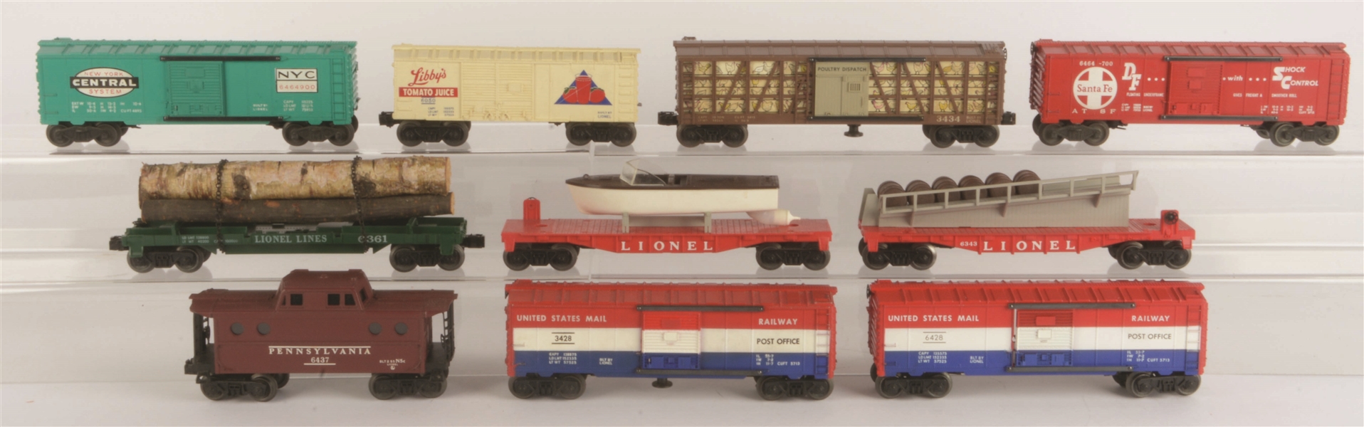 LOT OF 10: LIONEL POST-WAR ROLLING STOCK.