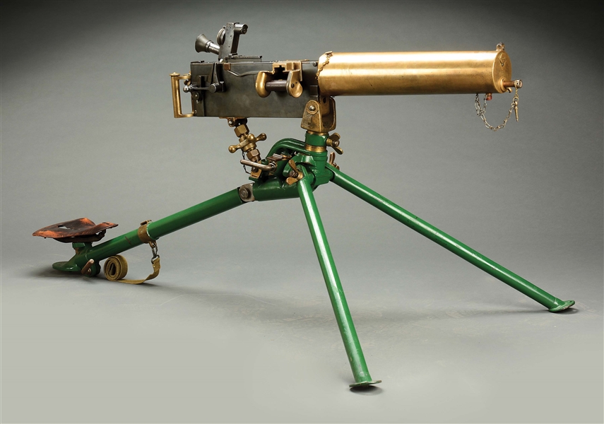 (N) SCARCE AND DESIRABLE BRASS MAXIM MODEL 1898 MACHINE GUN MADE BY DWM FOR ARGENTINA (CURIO & RELIC).