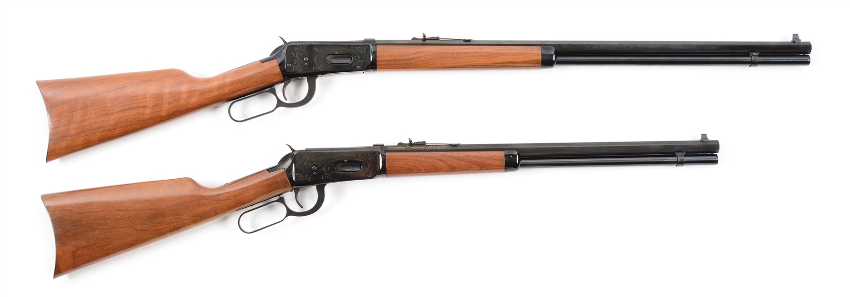 (C) COLLECTORS LOT OF CONSECUTIVE NUMBERED WINCHESTER 1967 CANADIAN CENTENNIAL RIFLE AND SHORT RIFLE.