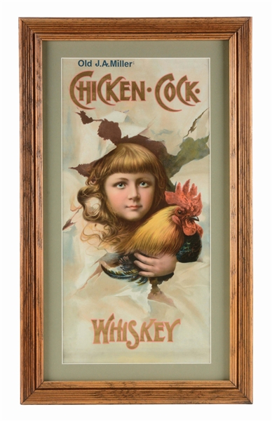 CHICKEN COCK WHISKEY SIGN.