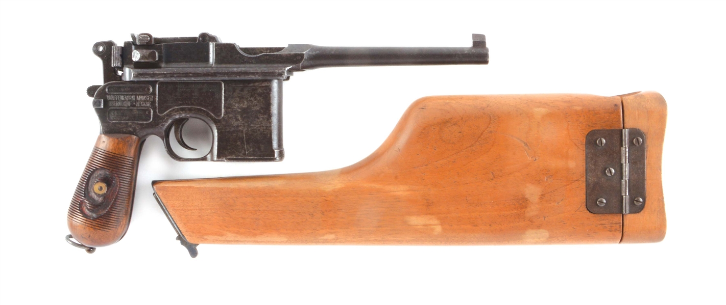 (C) MAUSER BROOMHANDLE C96 "RED 9" SEMI-AUTOMATIC PISTOL WITH RIG.