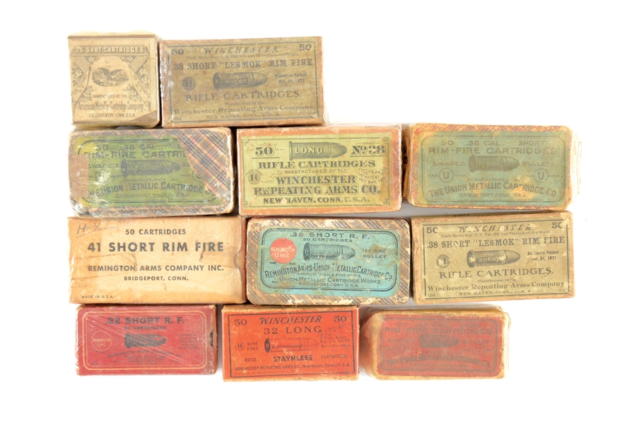 LOT OF 11 BOXES OF AMMUNITION.