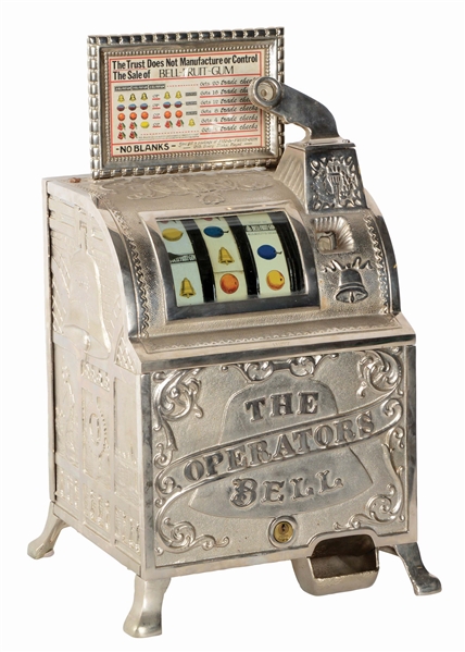 5¢ MILLS "THE OPERATORS BELL" BELL FRUIT GUM SLOT MACHINE.