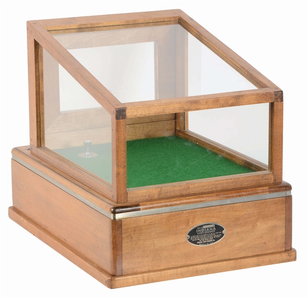 WOODEN INDIANA CASH DRAWER AND GLASS DISPLAY CASE.