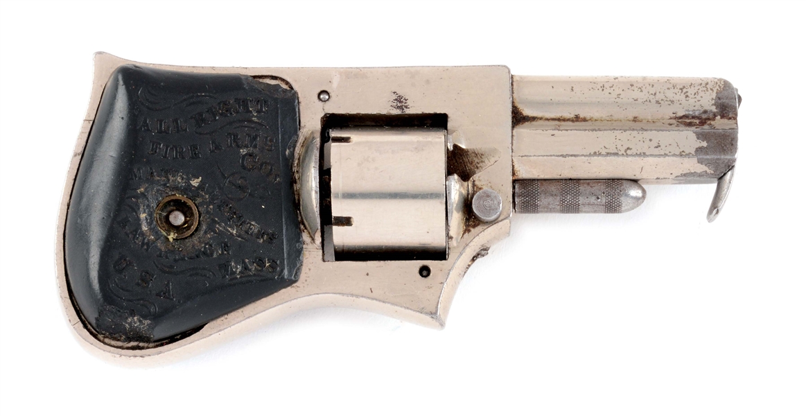 (A) SCARCE ALL RIGHT FIREARMS CO LITTLE ALL RIGHT .22 REVOLVING PALM PISTOL.