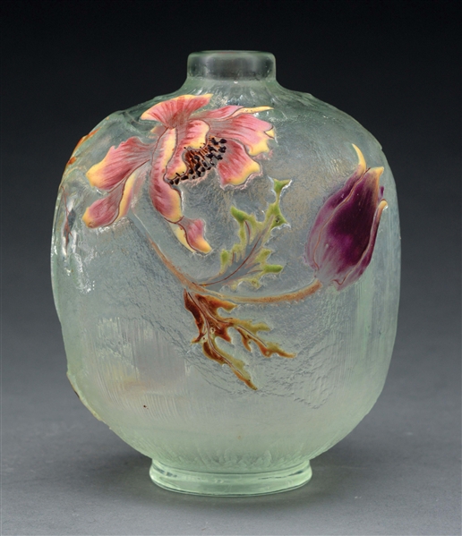 GALLE CAMEO AND ENAMEL VASE.