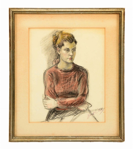 DAVID BURLIUK (RUSSIAN/AMERICAN, 1882 - 1967) PORTRAIT OF A GIRL.