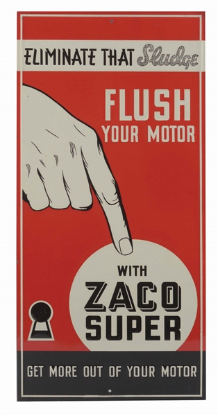 ZACO SUPER FLUSH YOUR MOTOR SIGN.