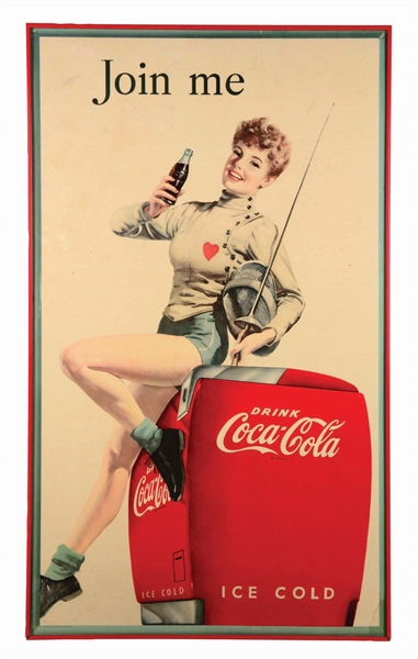 1947 COCA-COLA FENCING ADVERTISING SIGN.