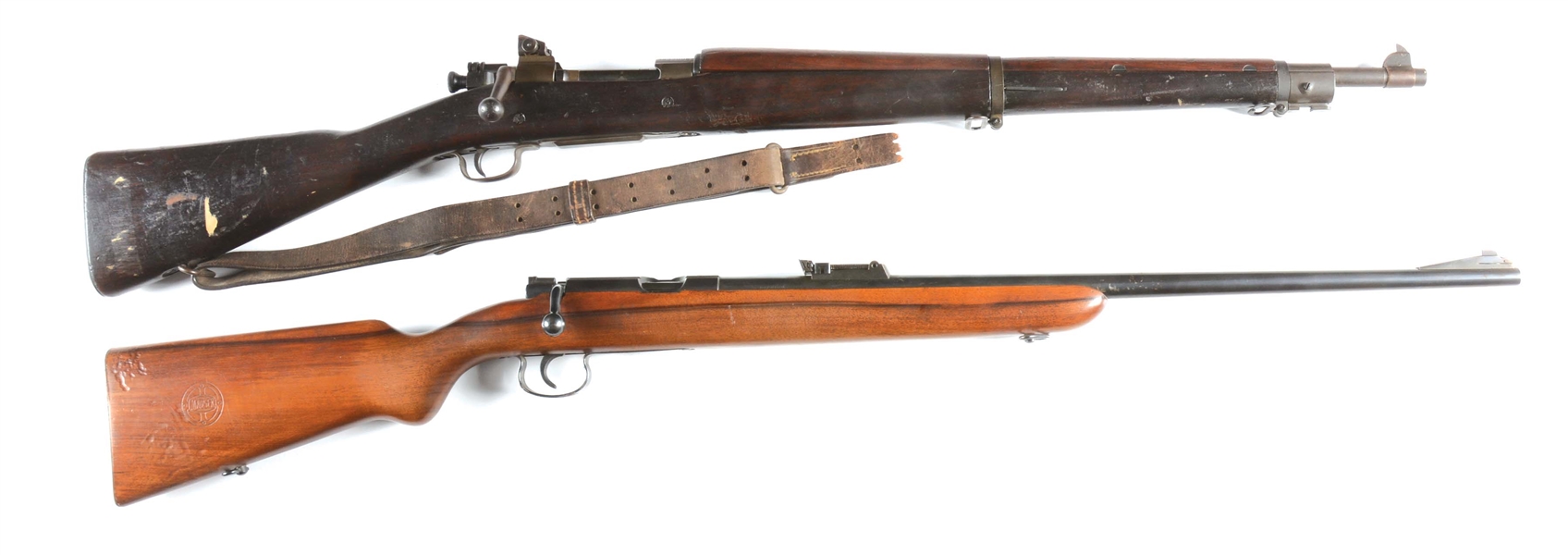 (C) LOT OF TWO: REMINGTON 03-A3 AND MAUSER BANNER .22 BOLT ACTION RIFLES.