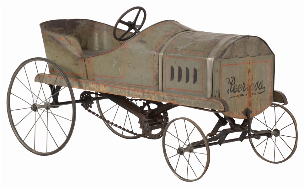 EARLY PRIMITIVE SINGLE RIDER PEDAL CAR.