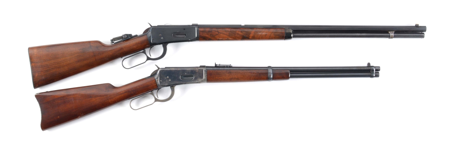 (C) LOT OF TWO: WINCHESTER 1894 .25-35 LEVER ACTION RIFLE (1898) AND WINCHESTER 1894 .35-35 LEVER ACTION RIFLE (1908).