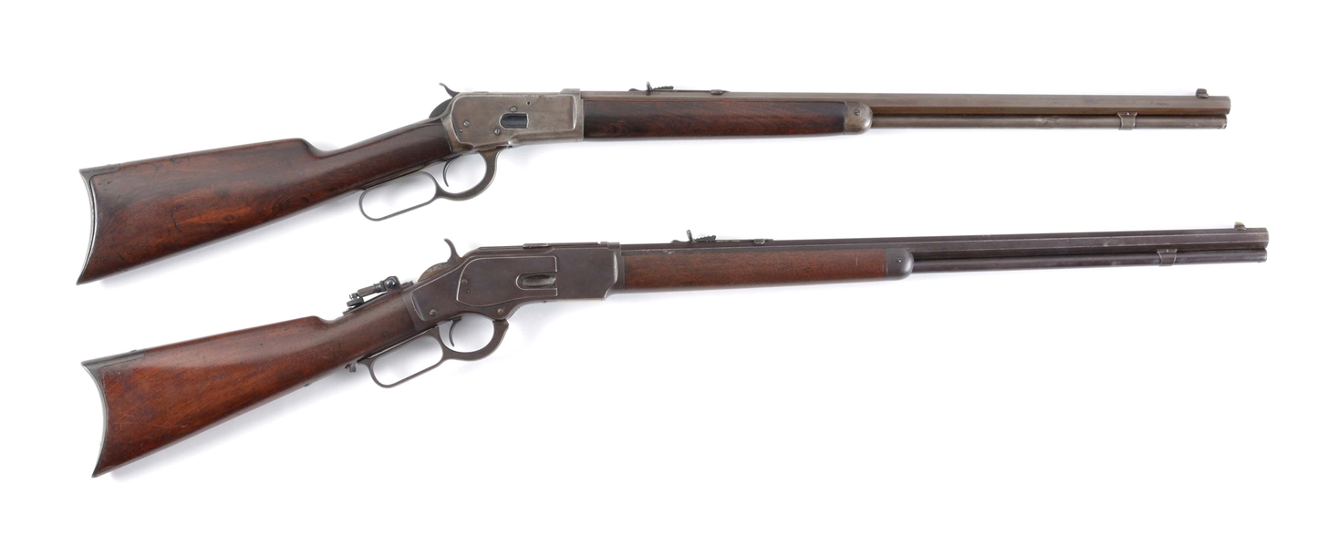 (C) LOT OF TWO: WINCHESTER 1892 .25-20 LEVER ACTION RIFLE AND WINCHESTER 1873 .32-20 LEVER ACTION RIFLE.