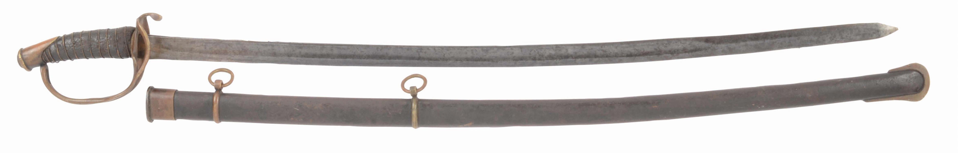 UNMARKED CONFEDERATE FOOT OFFICER’S SWORD AND SCABBARD, ATTRIBUTED TO BOYLE & GAMBLE, RICHMOND, VIRGINIA. 