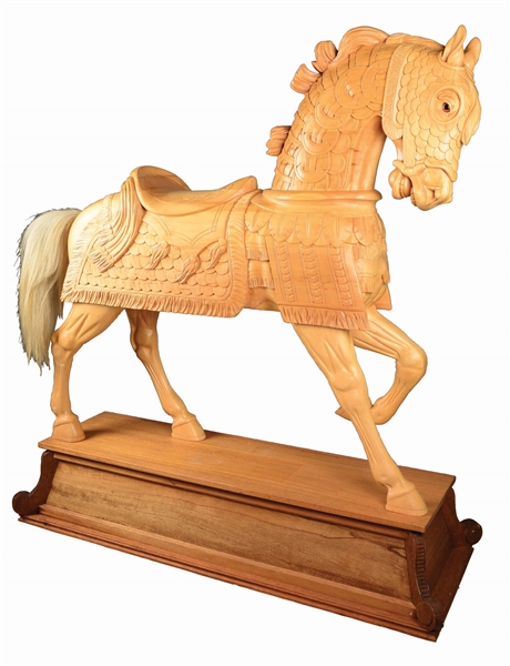 JIM SMOCK CARVED CAROUSEL HORSE.
