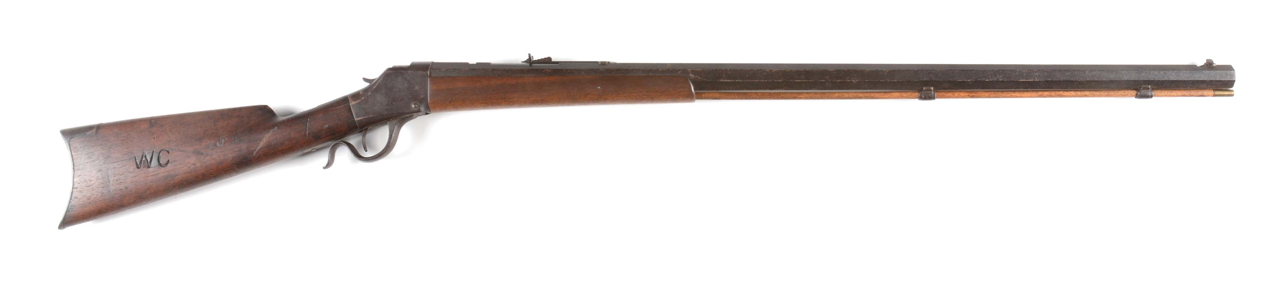 (A) BROWNING MODEL 1878 .45 CALIBER LEVER ACTION RIFLE.