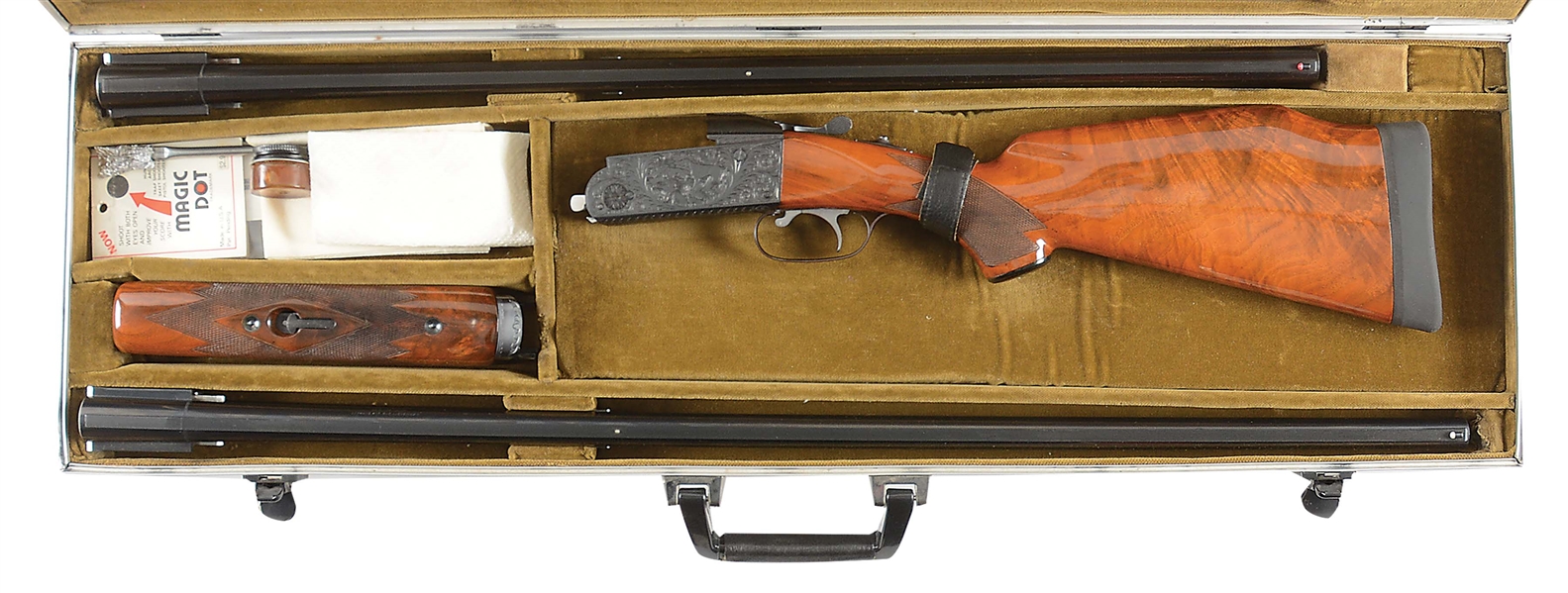 (M) CUSTOM KRIEGHOFF MODEL 32 TWO BARREL SET OVER UNDER SHOTGUN WITH CASE.