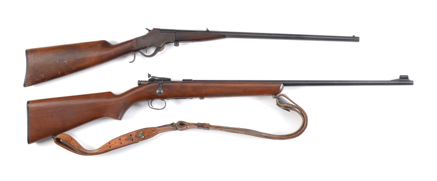 (C) LOT OF TWO: STEVENS NO. 12 .22 LR AND WINCHESTER 69 .22S RIFLES.