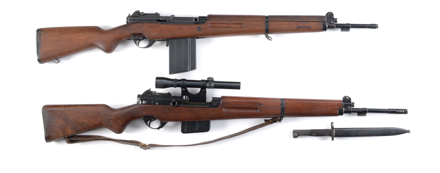 (C) LOT OF TWO: TWO FABRIQUE NATIONALE SEMI AUTOMATIC RIFLES.