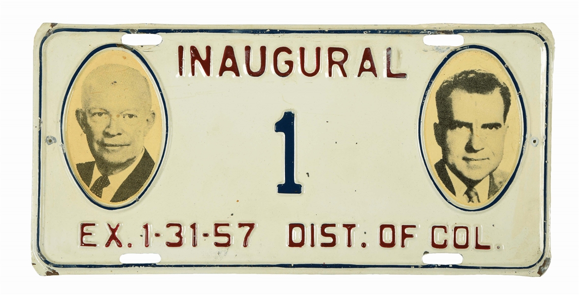 1957 PRESIDENTIAL INAUGURATION PLATE NUMBER 1.