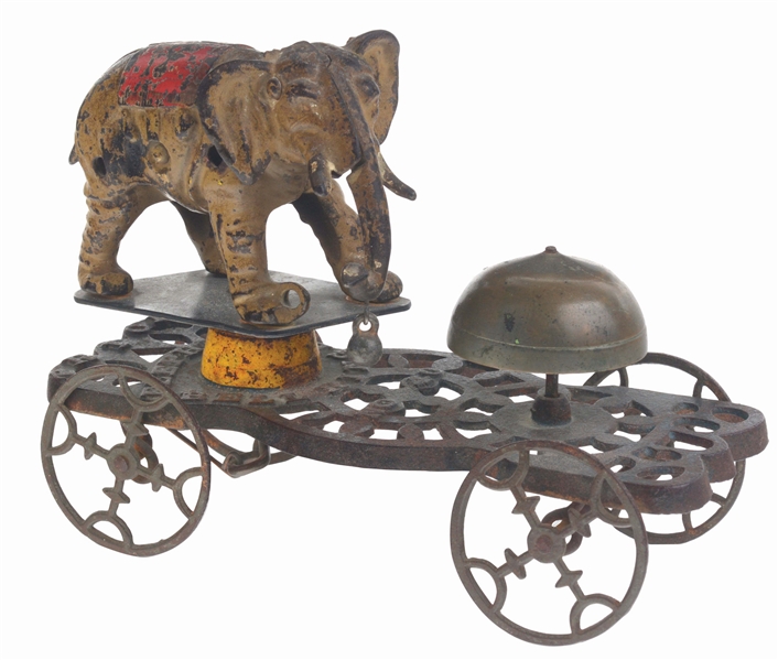 GONG BELL TOY CAST IRON ELEPHANT BELL TOY.